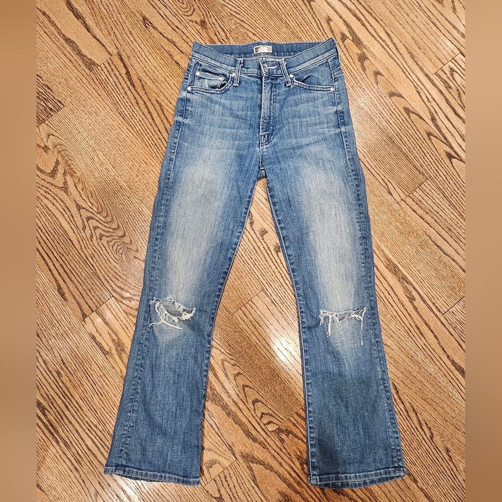 Mother The Insider Crop Classic Blue Denim Jeans